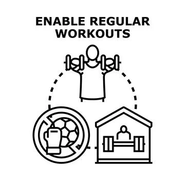 Person exercising with dumbbells for regular workouts concept Stock Illustration