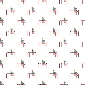 Person exercising on parallel bar equipment seamless pattern Ilustración de archivo