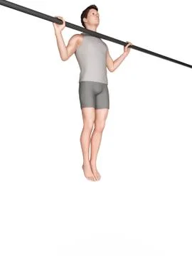 Person exercising on pull up bar イラスト素材
