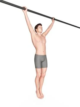 Person exercising on pull up bar イラスト素材