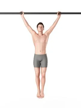 Person exercising on pull up bar イラスト素材