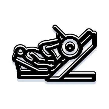 Person exercising using leg press machine icon Illustrazione stock