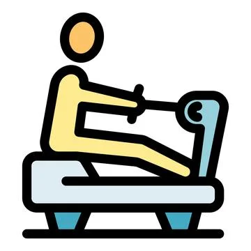 Person exercising using rowing machine for indoor workout Stock Illustration