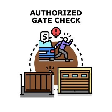 Person experiencing access refusal at security gate 스톡 일러스트