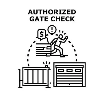 Person experiencing access refusal at security gate 스톡 일러스트