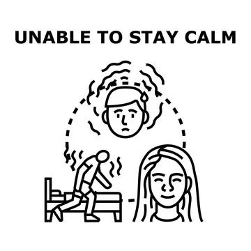 Person experiencing anxiety, panic attack, and sleep problems Ilustración de archivo