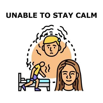 Person experiencing anxiety, panic attack, and sleep problems Ilustración de archivo