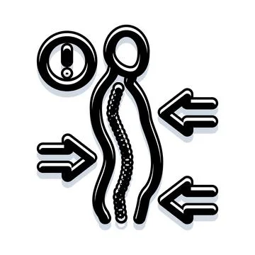 Person experiencing back pain problem spine health warning Stock Illustration