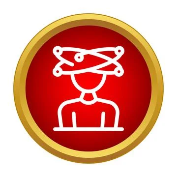 Person experiencing complex thoughts and connection icon Stock Illustration