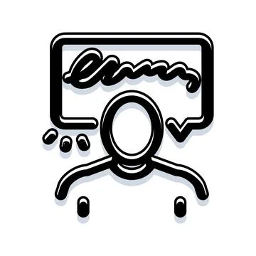 Person experiencing difficulty reading or understanding information Stock Illustration