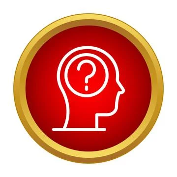 Person experiencing doubt and a question mark icon Stock Illustration