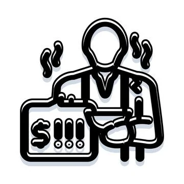 Person experiencing financial problems needing money help Stock Illustration