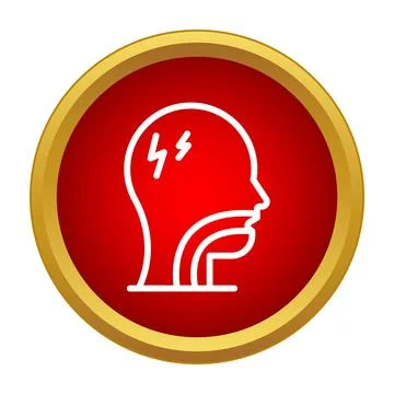 Person experiencing headache and sore throat pain symptom icon Иллюстрация