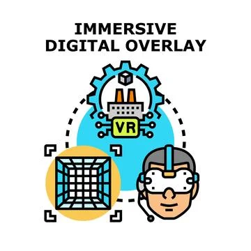 Person experiencing immersive digital overlay technology concept 스톡 일러스트