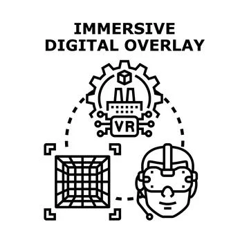 Person experiencing immersive digital overlay technology concept 스톡 일러스트