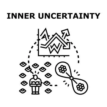 Person experiencing inner uncertainty and decision making pressure Stock Illustration
