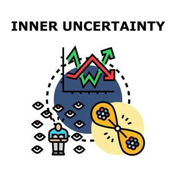 Person experiencing inner uncertainty and decision making pressure Stock Illustration