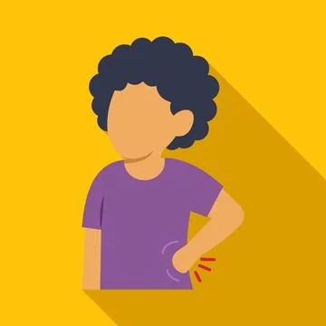 Person experiencing lower back pain feeling discomfort Stock Illustration