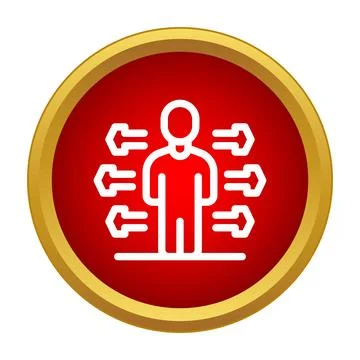 Person experiencing multiple pressures and external influences icon Stock Illustration