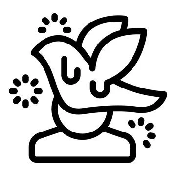 Person experiencing positive thinking with bird flying over head icon Stock Illustration