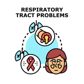 Person experiencing respiratory tract problems concept Stock Illustration