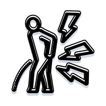 Person experiencing severe lower back pain injury Stock Illustration