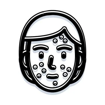 Person experiencing skin problems with pimples Stock Illustration