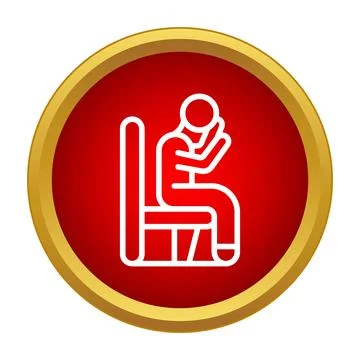 Person experiencing stress, thinking, feeling sadness icon Ilustración de archivo