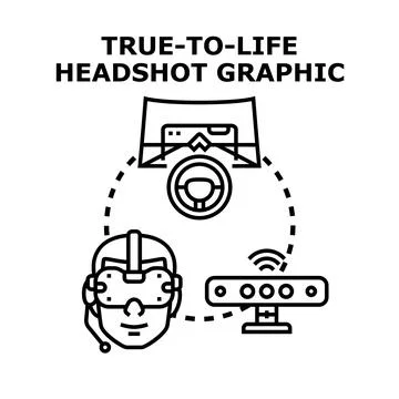 Person experiencing virtual reality gaming simulation system Stock Illustration