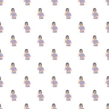 Person experiencing virtual reality seamless pattern Illustrazione stock