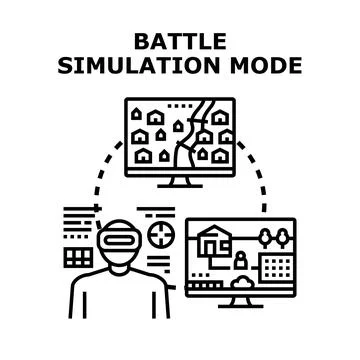 Person experiencing virtual reality simulation mode gaming Stock Illustration