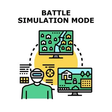 Person experiencing virtual reality simulation mode gaming Stock Illustration
