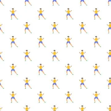 Person experiencing virtual reality technology seamless pattern Illustrazione stock