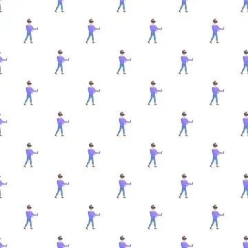 Person experiencing virtual reality while gaming pattern Stock Illustration