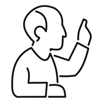 Person explaining communicating idea line art illustration Stock Illustration