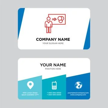 Person explaining data business card design template Stock Illustration