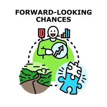 Person exploring forward looking chances and problem solving 스톡 일러스트
