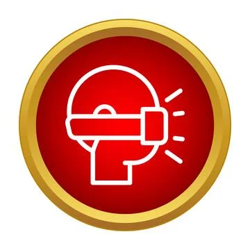 Person exploring virtual reality wearing a headset icon Stock Illustration