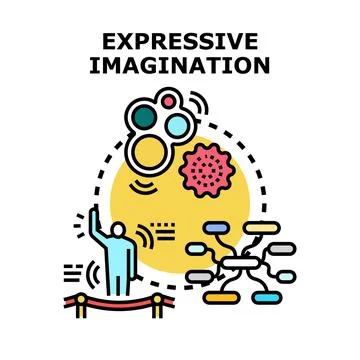 Person expressing creative imagination ideas and thoughts Stock Illustration