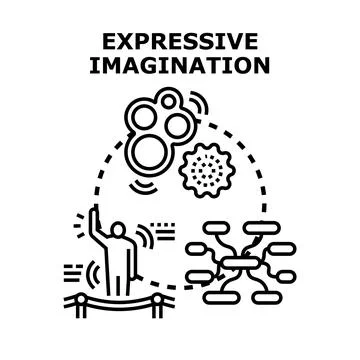 Person expressing creative imagination ideas and thoughts Stock Illustration