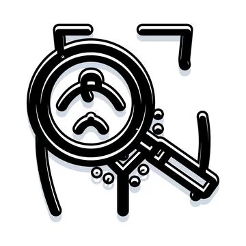 Person face searching for user in a magnifying glass Illustrazione stock