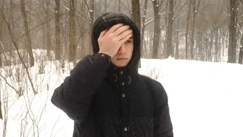 Person facepalming in slow motion 4K. Portrait shot of attractive male person Stock Footage 86086236