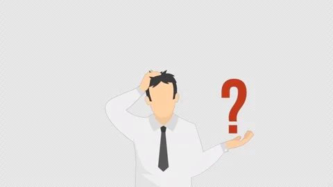 The Person Facing The Question Alpha Channel Stock Footage 260842379