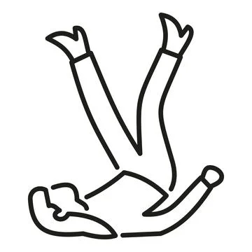 Person falling backwards due to accident or slip Stock Illustration