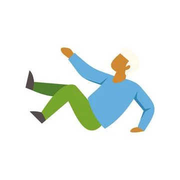 Person falling down having accidental slip or trip 스톡 일러스트