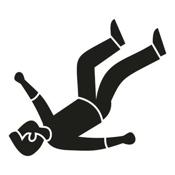 Person falling down from slip accident icon Stock Illustration