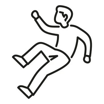 Person falling down slipping on hazard icon Stock Illustration