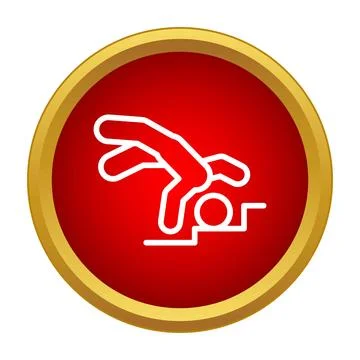 Person falling down stairs warning sign icon Stock Illustration