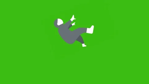 Person falls down into a hole concept animation. 4K chroma key. Stock Footage 233577525