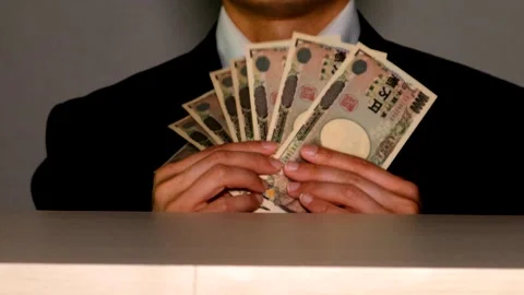 A person fanning with banknotes Stock Footage 335031270